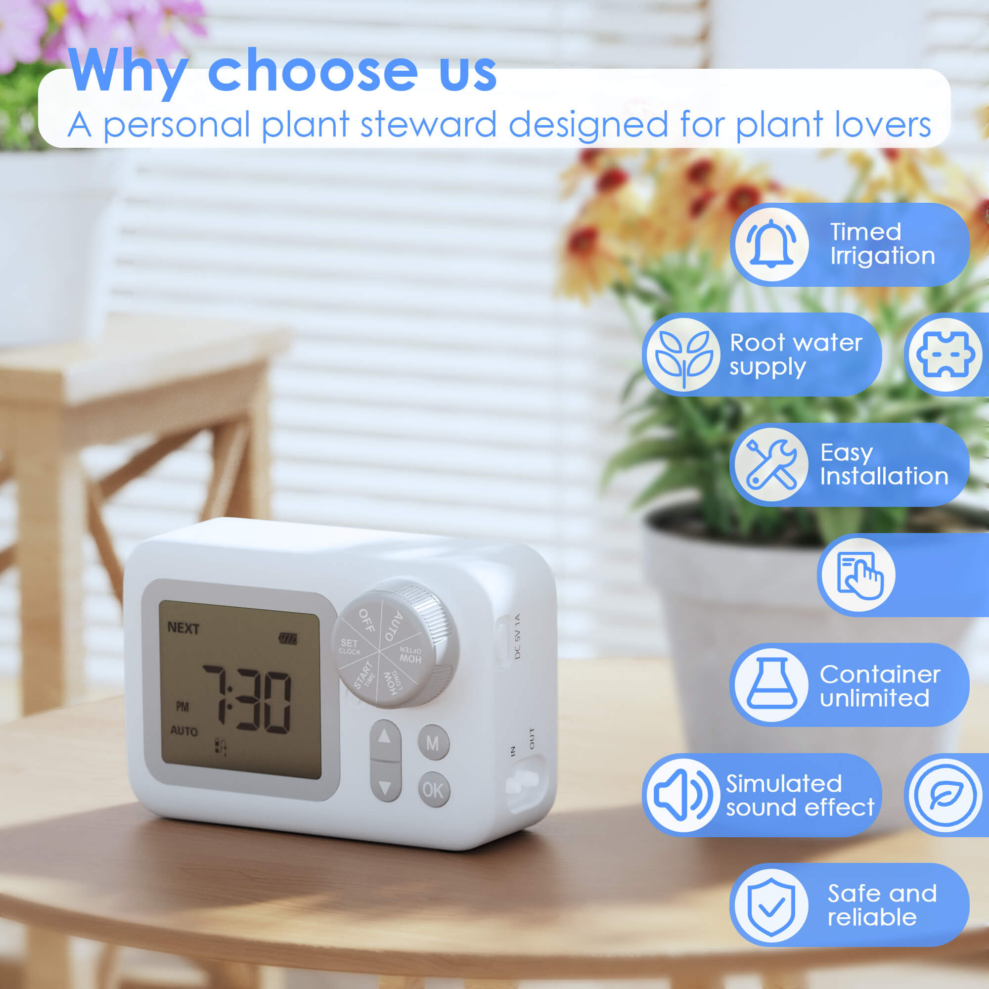 Automatic Watering System for Potted Plants, Automatic Drip Irrigation Kit, Plant Self Watering Programmable Indoor System with LED display/USB Power /Water Timer Automatic Watering System for Potted Plants, Automatic Drip Irrigation Kit, Plant Self Watering Programmable Indoor System with LED display/USB Power /Water Timer